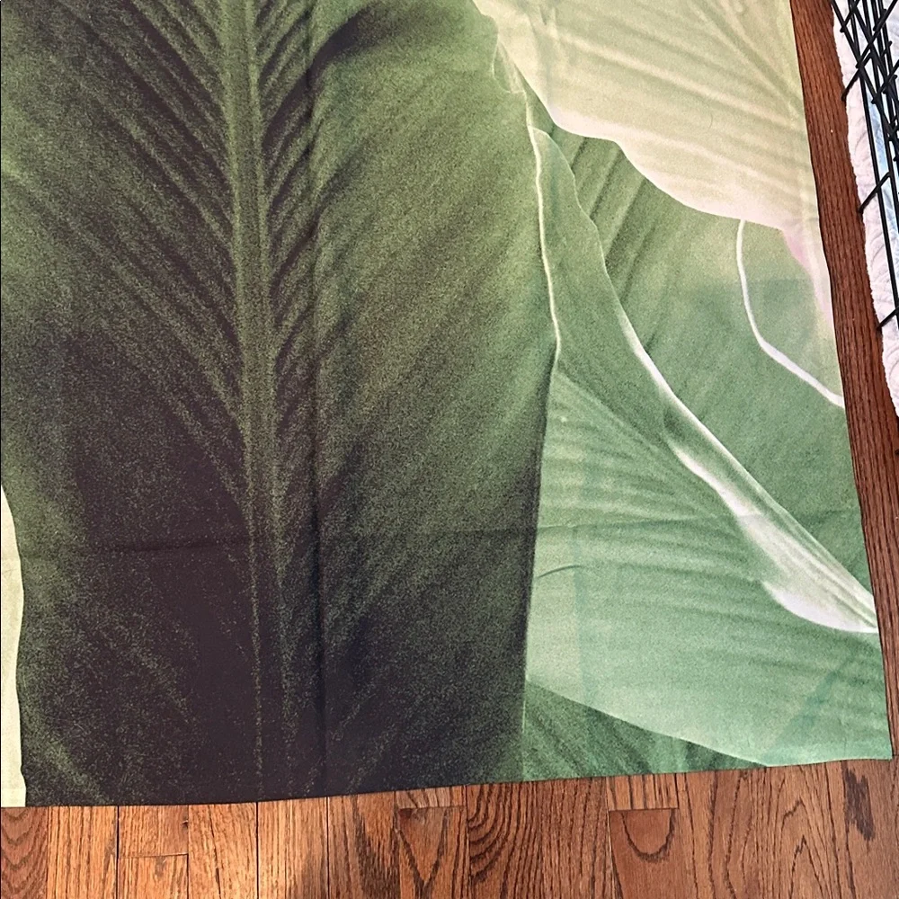 Green Leaf Print Shower Curtain